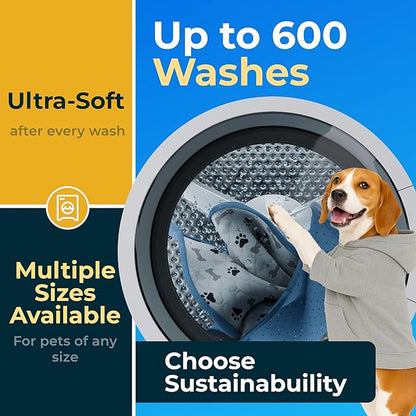 GREEN LIFESTYLE Washable Pee Pads for Dogs - Waterproof Reusable Puppy Pads with Anti-Slip Backing, Pet Training Pad for Puppy Playpen, Crate, Whelping Box, Potty Training (Pack of 2 - 30x34)