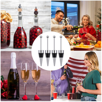 Kosiz 40 Pcs DIY Beadable Wine Stopper Bulk Include 20 Decorative Beaded Wine Bottle Topper 20 Organza Bags Reusable Saver for Beverage Wedding Valentines Gifts Holiday Favors Bar