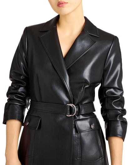 Cinq à Sept Women's Vegan Leather Jenessa Dress, Black, 8
