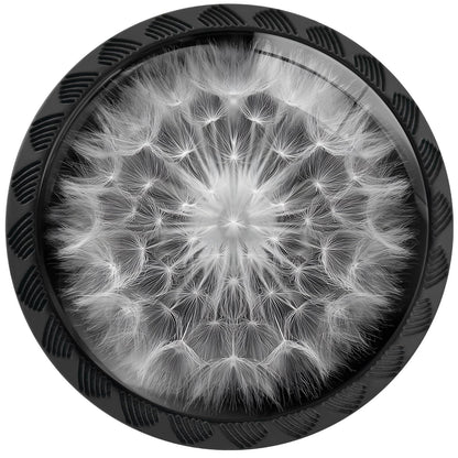 Artinhand 4 Pack White Dandelion Cabinet Knobs for Kitchen Bathroom