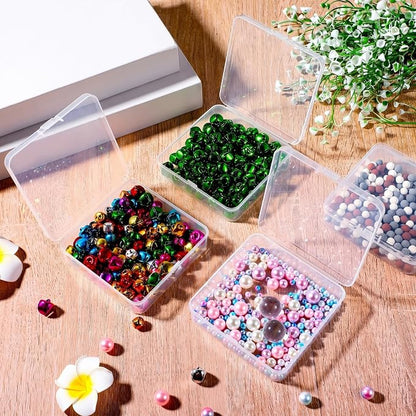 Jetec 30 Pieces Mini Plastic Clear Beads Storage Containers Box for Collecting Small Items, Beads, Jewelry, Business Cards, Game Pieces, Crafts (4.5 x 3.3 x 1.2 Inch)