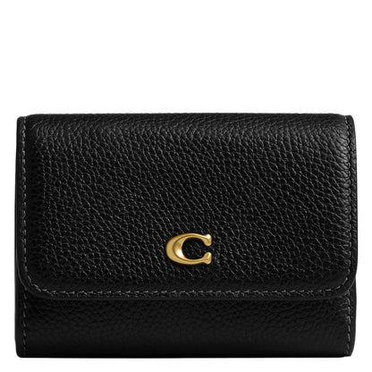 COACH Polished Pebble Leather Essential Flap Card Case