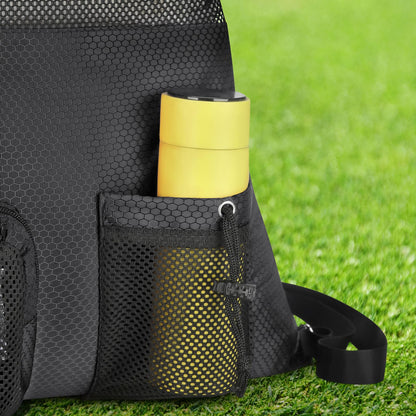 NATURAL STYLE Mesh Drawstring Gym Swim Beach bag, Large Waterproof Pool Sports Backpack for Swimming Gear Workout Yoga Travel (Black)