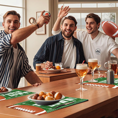 CHAROUP 50 Pack Disposable Football Paper Placemats, Football Theme Table Mats 16x11 inch Rugby Disposable Placement Mats for Outdoor Sport Theme Party Supplies Kitchen Dining Table Decoration