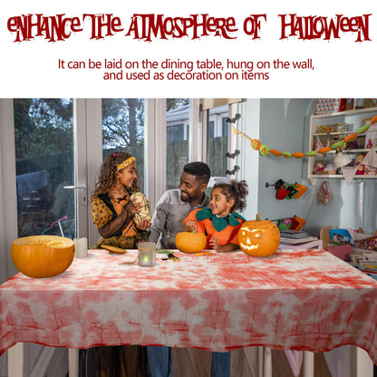 LFUTARI 5 PCS Halloween Bloody Gauze Table Cover- 85" x 60"Bloody Handprint Rectangle Tablecloth - Scary Halloween Table Cover for Hospital Halloween Decoration, Spooky Parties (5)