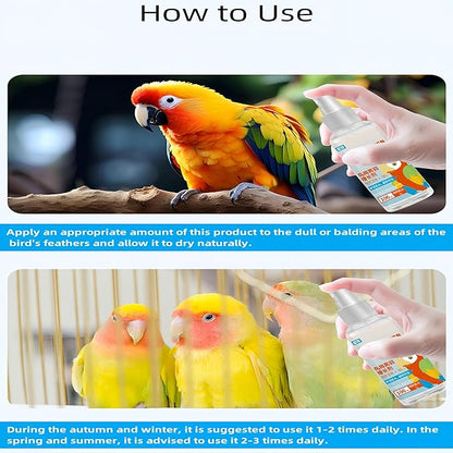 Enriched Formula Bird Spray for Enhanced Feather Health - Avian External Spray Solution