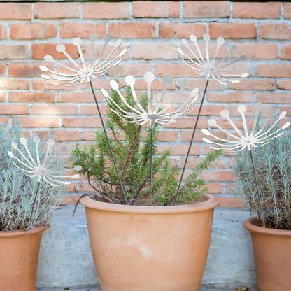 6Pcs Raw Dandelion Creativity Iron Art with Flower Stems Dandelions Garden Stake Metal Flower Pots Lawn Decor for Parents Gift Wedding Outdoor Furniture Home Yard Farm Courtyard Decoration