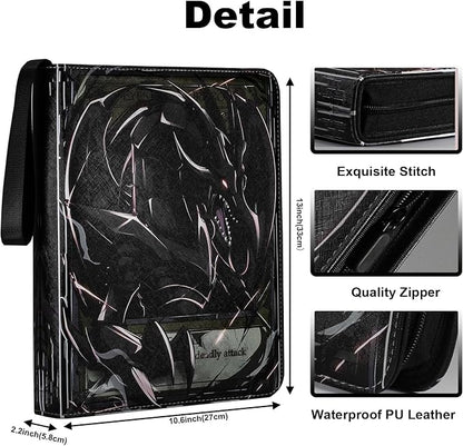 Trading Card binder for YGO Card- 990 Pockets Card Album with Sleeves Compatible with Y-G-O Cards, TCG Cards Or Other Standard Size Cards Holder- Dark Dragon
