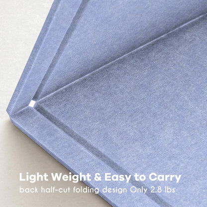 Large Bulletin Board - 48 x 36 Inches, Decorative Felt Pin Board for Wall - 4' x 3' Foldable Photo Display Board with Self-Adhesive Tape, Includes 20 Push Pins - Lavender Blue