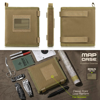 LIVANS Tactical Pouch Military Map Case Holder Army Foldable Map Storage Pouch Multifunctional for Outdoors or Hiking - 13"x10" Clear Viewing Area,1000D Oxford + Waterproof TPU