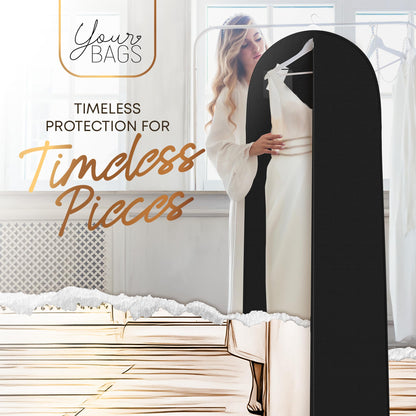 72" Long Dress Bags for Gowns - Wedding Dress Garment Bag for Dresses - Long Garment Bags for Hanging Clothes & Closet Storage - Durable Travel Bag for Women with ID Window