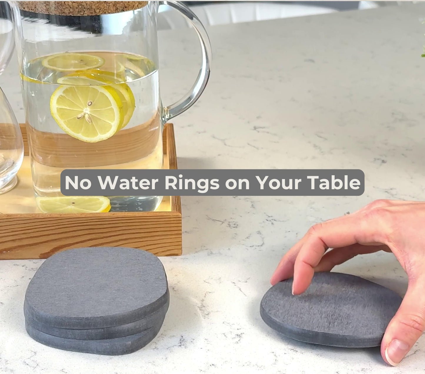 Stone Coasters Slate Set of 4, Absorbent Diatomaceous Earth Coasters for Drinks, Small Plant Coaster, Modern Gray Home Decor, Birthday Gift for Him, Fast Absorbing Diatomite Coaster, Stone Coasters
