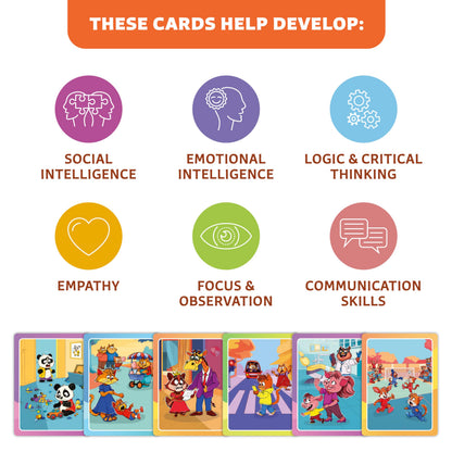 Who What Why Conversation Cards for Kids – Learning Game for Social Skills, Emotional Intelligence & Critical Thinking – Speech Therapy Resources, Sequencing Game & Articulation Materials, Ages 4+