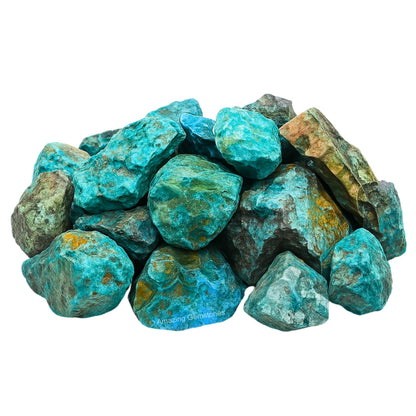 Amazing Gemstone Chrysocolla Shattuckite Raw Crystals and Healing Stones, Natural Rocks for Tumbling - DIY Raw Stones and Crystals, 2 Pieces