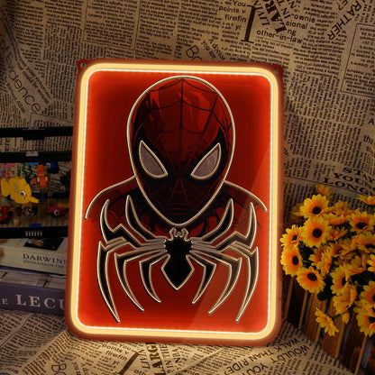 FRIFUN Spider Anime Neon Sign Led Light Up Sign Spiderman Neon Signs For Game Room Man Cave Bar Kids Bedroom Wall Decor Fun Birthday Gift