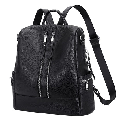 ALTOSY Genuine Leather Backpack Purse for Women Convertible Shoulder Bag Crossbody Bag Elegant Casual Daypacks (S77 Black)