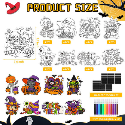 32 Pcs Halloween Crafts DIY Fridge Magnet Set Party Favors Decor Activity