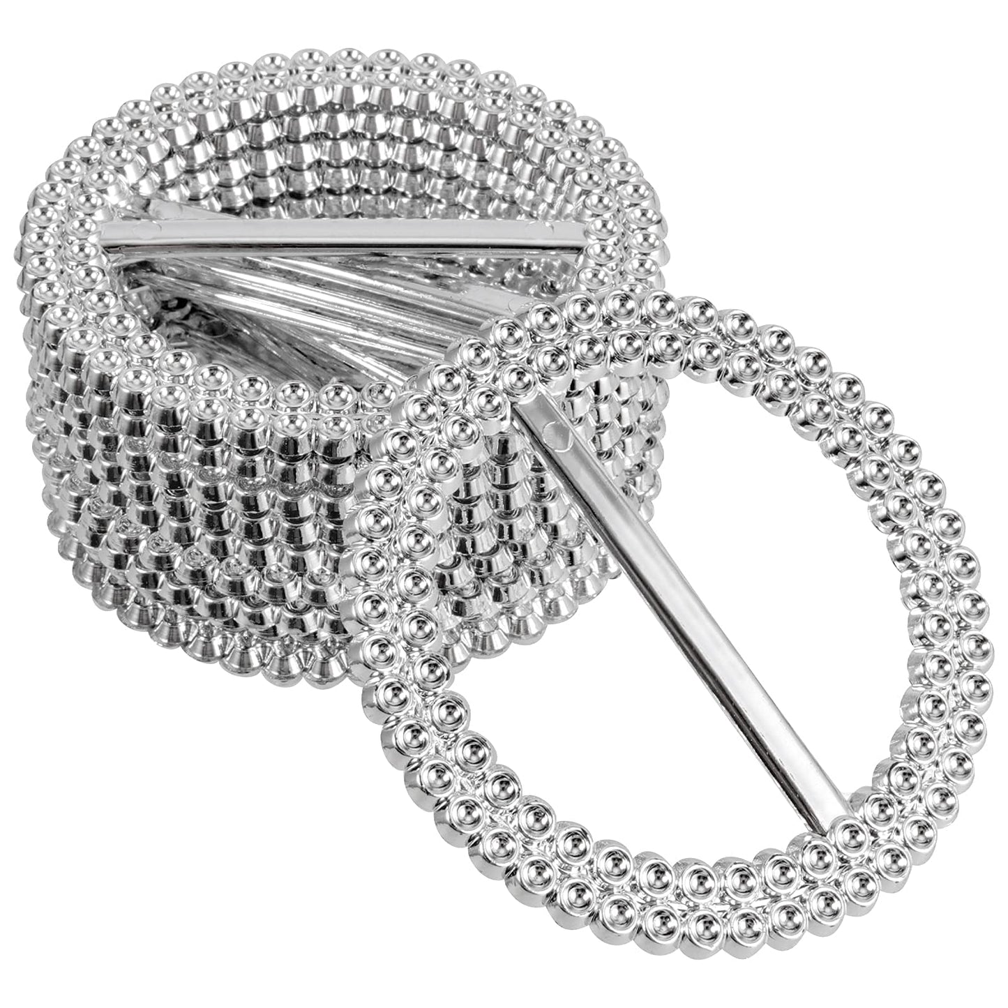 MUKLEI 200 PCS 2.36 Inches Acrylic Rhinestone Buckle, Silver Round Chair Sash Buckles, Chair Sash Ribbon Buckles Slider Elegant Band Ring, for Wedding, Party, Banquets, Craft