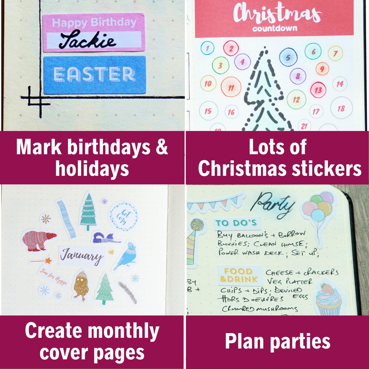 Seasons & Holidays Planner Stickers Value Pack - 16 Sheets, Cute Custom Scrapbook & Planner Stickers, Fun Supplies for Bullet Dotted Journals, Christmas, Easter, Halloween, Birthdays by Sunny Streak