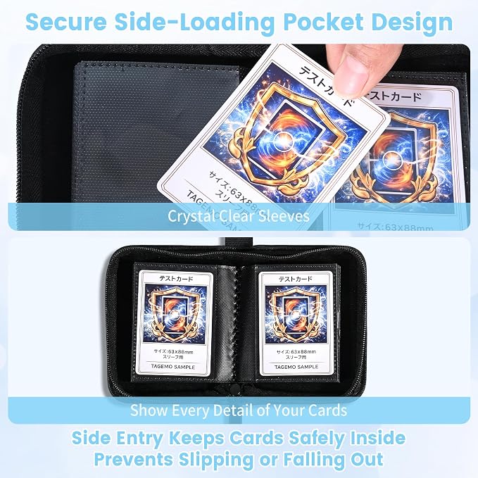 Mini Trading Card Binder Album, 1 Pocket Card Binder with 20 Double-Sided Pages 40 Pockets, Side Loading Small Card Binder for Trading Cards, Single Card Holder Book for Collectors and Kids