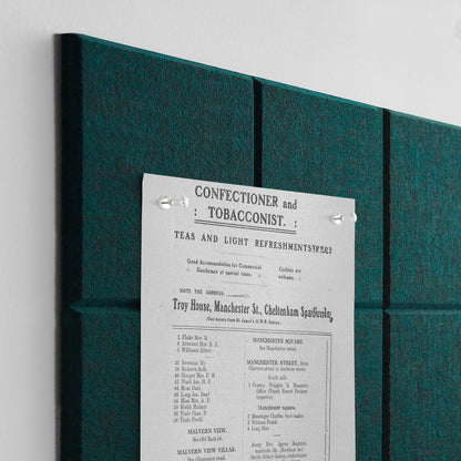 TSJOFFICE Large Cork Board for Wall - 48" x 36" Bulletin Board with 50 Pushpins for Office Decor, Pin Board 12 Pack Felt Wall Tiles with Safe Removable Adhesive Tabs, Corkboard for Home - Dark Green
