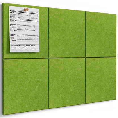 MaxGear Large Cork Board for Wall 36" x 24", Forest Green Bulletin Board, 6 Pack Felt Wall Tiles with Pushpins, Cork Boards for Office Pin Board Tack Board Cork Boards