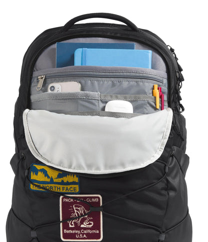 The North Face Borealis Commuter Laptop Backpack - Water Repellent, Laptop Sleeve, Large Main Compartment, TNF Black U Borealis Patch/TNF White, One Size