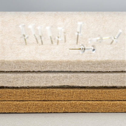 Lightomorrow Large Bulletin Board - 48 x 36 Inches, Decorative Felt Pin Board for Wall - 4' x 3' Foldable Photo Display Board with Self-Adhesive Tape, Includes 20 Push Pins - Oatmeal