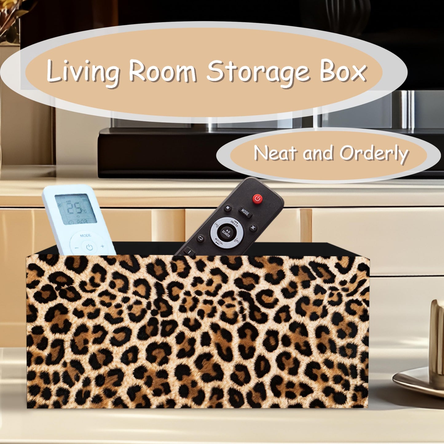 YTRGI Leopard Print Pen Pencil Holder Organizer for Desk, Leopard Print Room Decor, Preppy Cheetah Kitchen Cooking Brush Makeup Utensil Holder (Black)
