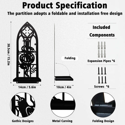 Zckjnoi Black Metal Gothic Wall Candle Sconces Set of 2, Raven & Snake Dark Academia Wall Decor with Tray for Taper & Pillar Candles, Fantasy Medieval Whimsical Halloween Victorian Pagan Wall Art
