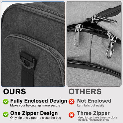 Vagtiivo Travel Garment Bag, 55L 2-in-1 Convertible Carry-On Suit Bag with Full-Zip 360-Degree Protection for Business Travel & Weddings, Hanging Suitcase Duffel Bag, Midnight Grey