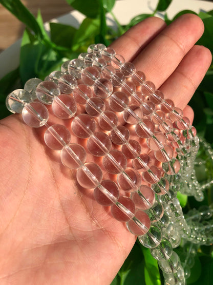 Yochus 45pcs Clear Quartz Stone Beads，8mm Healing Power Natural Stone Round Loose Beads for Jewelry Making Earring Necklace DIY Crafts