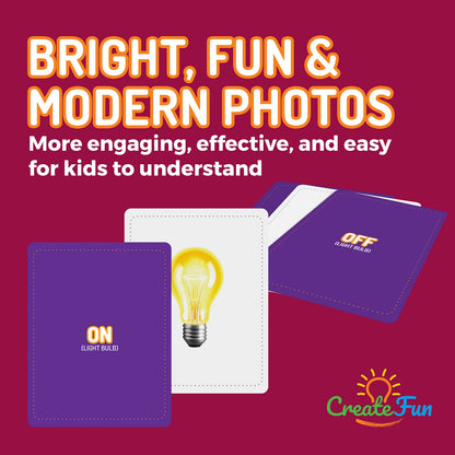 Opposites Flash Cards for Kids & Adults – 50 Realistic Matching Picture Cards for Speech Therapy, Dementia Activities, ESL, Autism Learning, Memory & Language Development, Classroom & Home Use