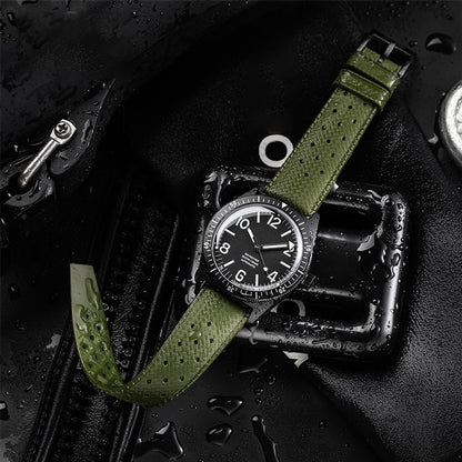 Niziruoup FKM Rubber Watch Strap Quick Release Tropical Style Fluororubber 18mm 20mm 22mm Soft Breathable Durable FKM Rubber Watch Band Universal Replacement Band Strap for Men Women