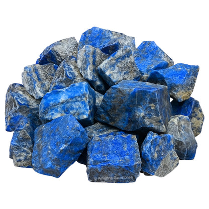 Lapiz Lazuli Raw Crystals and Healing Stones, Natural Rocks for Tumbling and DIY Raw Stones and Crystals (1 Piece)