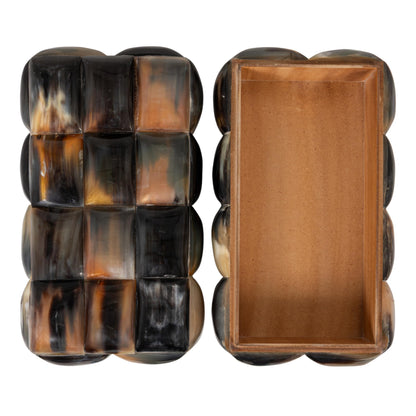 Creative Co-Op Decorative Horn Bubble Storage Box, Black and Brown