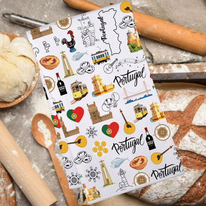 JNIAP Portugal Kitchen Towel Portugal Gifts Portuguese Kitchen Towels Portugal Housewarming Gift Portugal Dish Towels(Portuga KT)