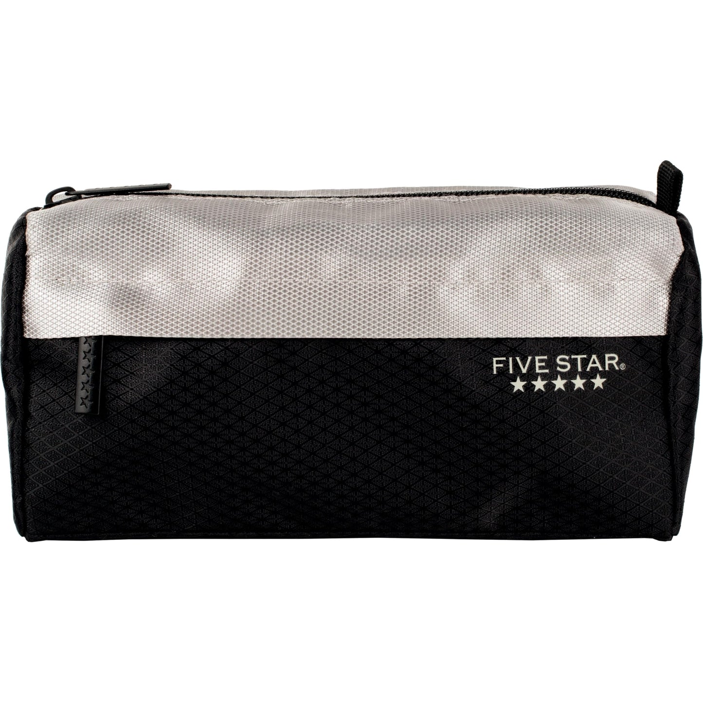 Five Star Pencil Pouch, Pen Case, 9-Pocket Zipper Pouch, Storage Organizer for School Supplies Earbuds Chargers Cables Makeup, Black/Grey (505600A-ECM)