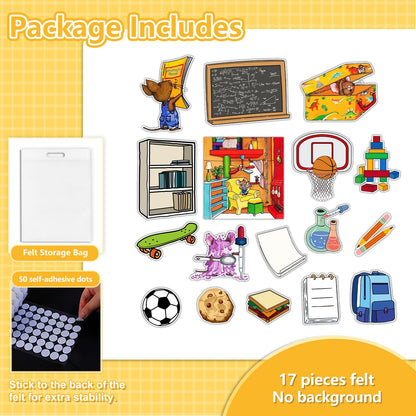 Ai fsem 16 Pcs If You Take a Mouse to School Flannel Board Stories for Preschool Classroom Must Haves Felt Wall Activities Toddler Classroom Toys