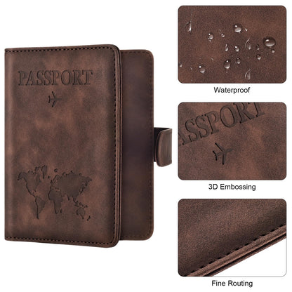 Eoehro Passport Holder for Travel Essentials, Passport Wallet Cover Case for Travel Must Haves Accessories,Passport Book Holders for Women and Men(coffee)
