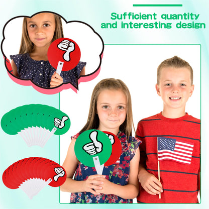 60 Pcs Thumbs up Thumbs Down Sign Voting Paddles Plastic True False Paddles Bulk Auction Green Red Yes or No Thumbs Paddles for Teacher Student Interaction Classroom Event Supplies