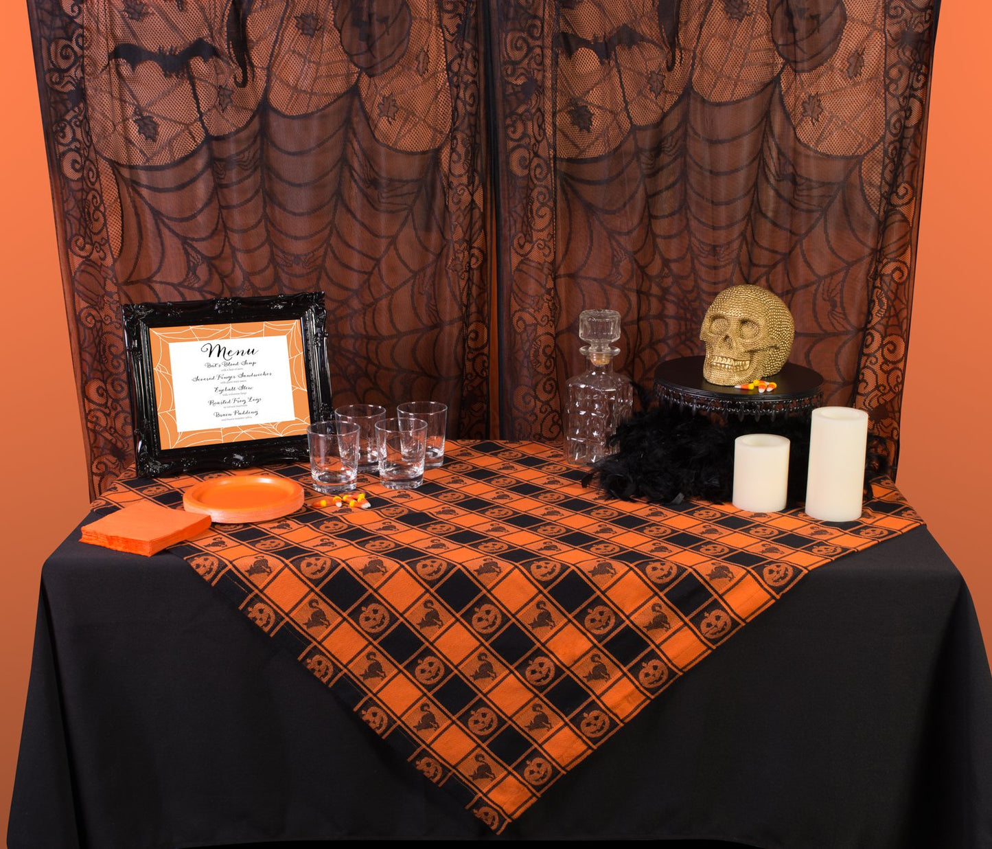 DII Fall Home & Party Décor Spooky Halloween Decorations Indoor & Front Porch, Single Door/Window Panel, 38x84, Haunted Lace