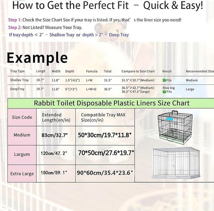 50 Pcs Disposable Cage Liners 19.7'' X 11.8'' - Clear, Plastic Toilet Film for Bunny, Hamster, Totoro, Hedgehog, Guinea Pig & Small Animal Habitats