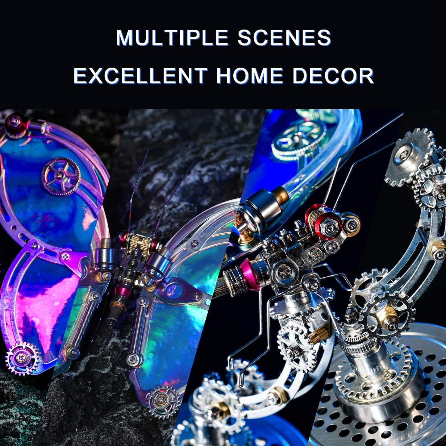 Arcynix Mostarle Cyberpunk Phantom Butterfly 3D Metal Puzzle Kit 243 Piece Adult Craft Kit LED Light Model for Teens and Adults 3D Puzzles and Metal Earth Models Perfect DIY Gift