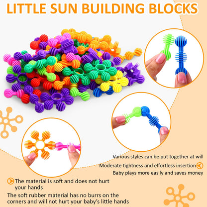 Halloscume 230 Pcs Kids Star Stem Building Toys Building Blocks Plastic Connectors Stem Toys with Storage Box for Kindergarten Preschool Classroom Games Sets for Boys and Girls Aged 3 Years Old and Up
