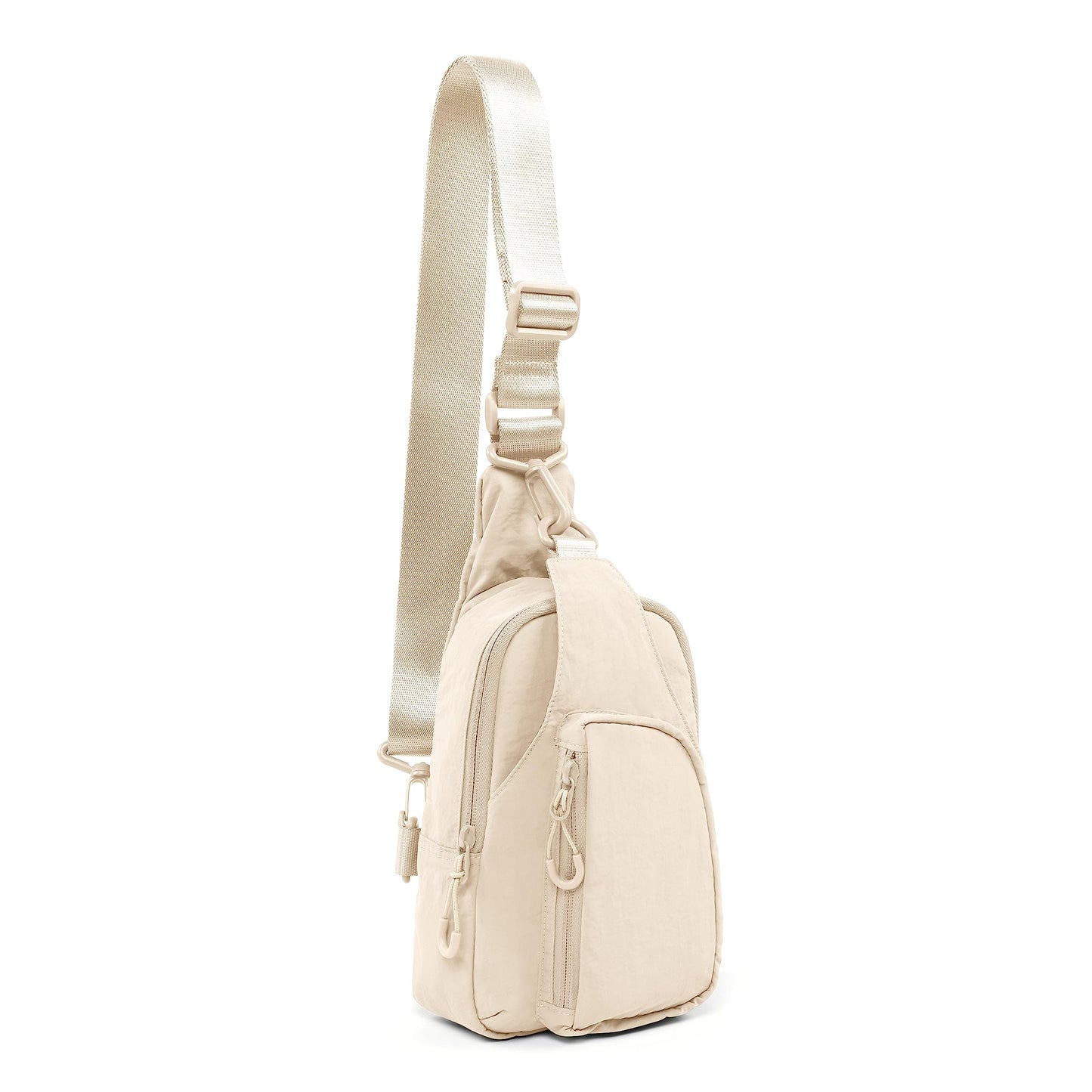 ODODOS Daily Sling Bag with Adjustable Straps Crossbody Chest Bag Lightweight Small Backpack for Casual Outdoor Traveling Hiking, Ivory