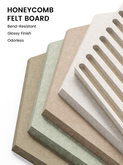 Fluxynara Hexagon Cork Board Alternative for Walls Decor-10-Pack Felt Bulletin Board Tiles,with 30 Pushpins,50 Adhesive Tabs for Office,Classrooms & Home Pin Board Felt Board-Linen Dusk