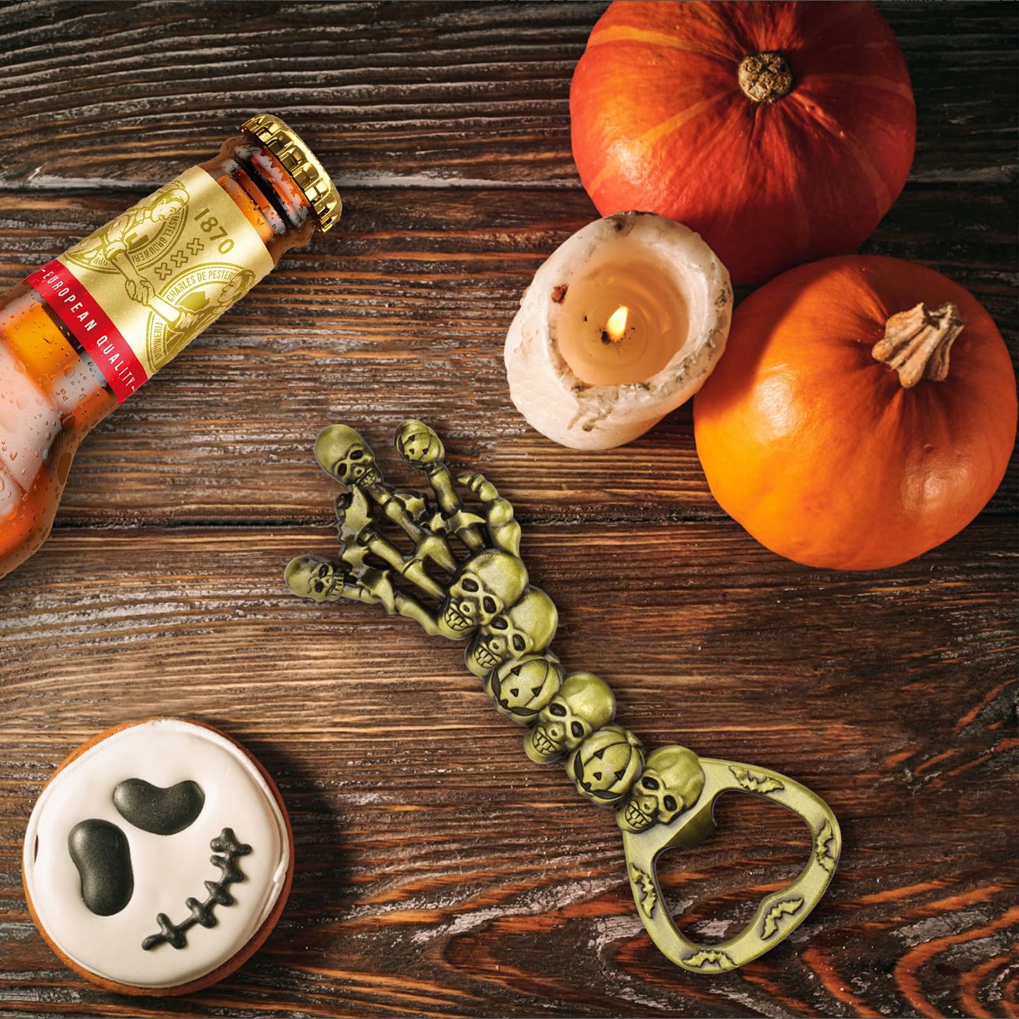 KBDHYY 12Pcs Halloween Skeleton Beer Bottle Openers Set - Vintage Funny Skull Bottle Opener Gifts for Men, Dad, Husband