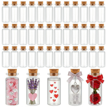 Gerrii 150 Pcs 30 ml Mini Glass Bottles with Wood Cork Stoppers, Mini Potion Glass Vials Small Clear Bottles Wishing Message Spell Tiny Jars Sand Art for Halloween Decoration Wedding DIY Favor