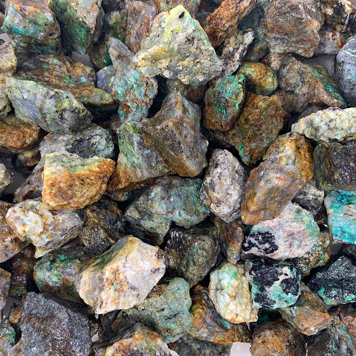 WireJewelry 3 Lbs of Bulk Rough Chrysocolla Stone - Large Natural Rough Stone and Crystals for Tumbling